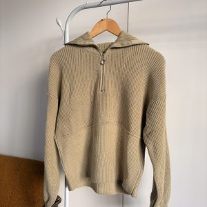 Pulovër Bezhë Half-Zip - (Masa L)