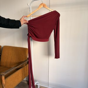 Crop Top One-Shoulder Burgundy - (Masa M)
