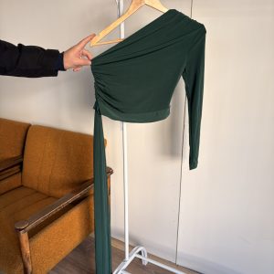Bluzë One-Shoulder Dark Green - (Masa M)